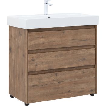 Тумба под раковину Aquanet Nova Lite 85 302477 Дуб рустикальный — фото 1, Тумбы под раковину