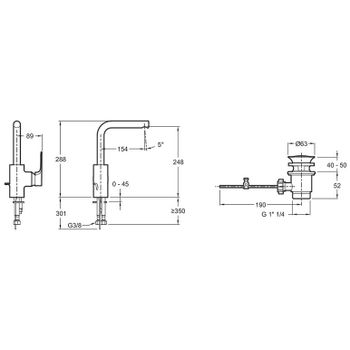 Смеситель для раковины Jacob Delafon Aleo+ E72357-CP Хром — фото 4, Смесители для раковины