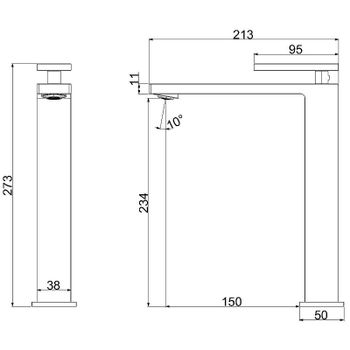 Смеситель для раковины Vincea Dice VBF-2DS2GM Вороненая сталь — фото 3, Смесители для раковины