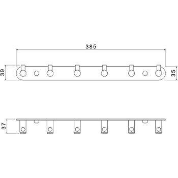 Вешалка для полотенец Aquatek Европа AQ4124MB Черная матовая — фото 2, Крючки для полотенец