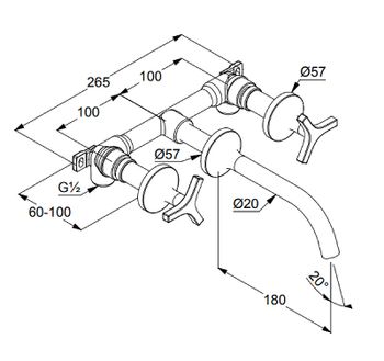 Смеситель для раковины Kludi Nova Fonte 201440539 Хром — фото 4, Смесители для раковины