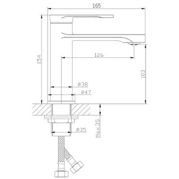 Смеситель для раковины Orange Vesper M10-021b Черный матовый — фото 8, Смесители для раковины