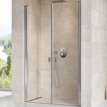 Душевая дверь Ravak Chrome CSDL2-120 0QVGCC0LZ1 профиль Хром стекло Transparent — фото 1, Распашные душевые двери