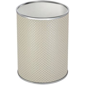 Ведро для мусора Geralis M-RWH-B Ромб Белое, кант Хром, 3 л — фото 1, Мусорные ведра