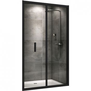 Душевая дверь Abber Sonnenstrand 100 AG07100B профиль Черный стекло прозрачное — фото 1, Складные душевые двери