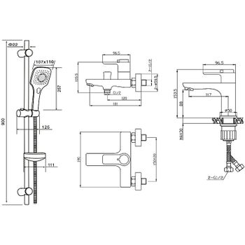 Комплект смесителей Orange Thermo T19-311cr с термостатом Хром — фото 14, Готовые комплекты для ванной комнаты
