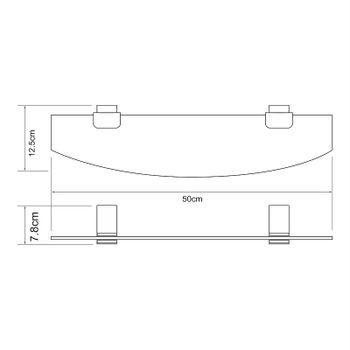 Стеклянная полка WasserKRAFT Abens K-3224 Черная матовая — фото 4, Полки для ванной и душа