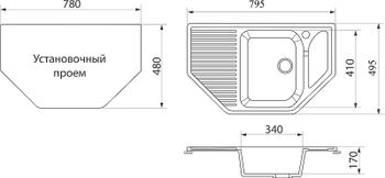 Кухонная мойка Domaci Бьелла DMC-10 GWS-10-310 Серая — фото 4, Кухонные мойки