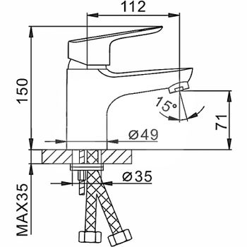 Смеситель для раковины Frap H703 F10703-B Хром — фото 4, Смесители для раковины