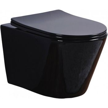 Унитаз Esbano Clavel ESUPCLAVB подвесной Черный глянцевый с сиденьем Микролифт — фото 1, Подвесные унитазы