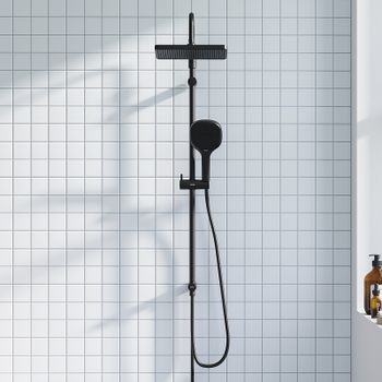 Душевая система Damixa Merkur 940000300 Черная матовая — фото 2, Душевые стойки