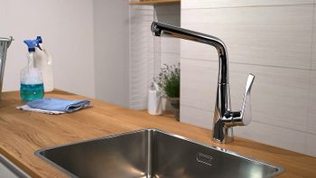 Смеситель для кухни Hansgrohe Metris 14822800 Нержавеющая сталь — фото 2, Смесители для кухни