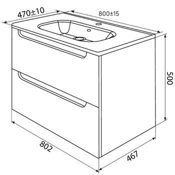 Тумба с раковиной Iddis Edifice 80 EDI80L0i95K подвесная Светло-серая — фото 10, Тумбы с раковиной