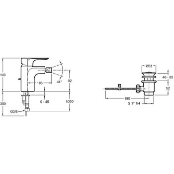 Смеситель для биде Jacob Delafon Aleo E72279-CP Хром — фото 7, Смесители для биде