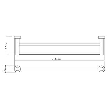 Полотенцедержатель WasserKRAFT Donau K-9440 двойной Хром — фото 3, Полотенцедержатели