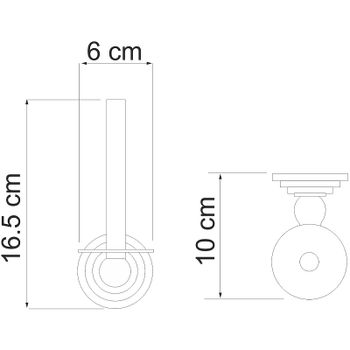Держатель запасного рулона WasserKRAFT Ammer K-7097 Хром матовый — фото 3, Держатели для запасных рулонов