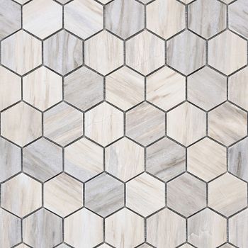 Мозаика Caramelle mosaic Pietrine Hexagonal Nuvola rosato POL hex 28,9x29,2 см — фото 1, Мозаика