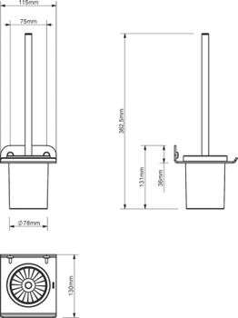 Ершик для унитаза Sonia Quick 185429 Черный матовый — фото 3, Ершики для унитаза