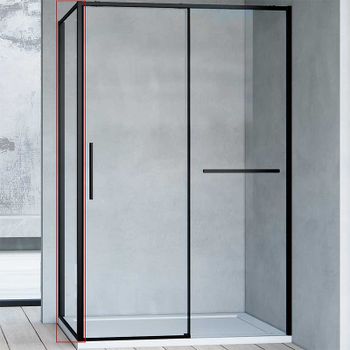 Душевая стенка Vincea Slim Soft 100 VSG-1SS100CLB профиль Черный стекло прозрачное — фото 1, Боковые стенки