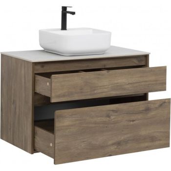 Тумба под раковину Aquanet Nova Lite 90 249518 подвесная Дуб рустикальный — фото 2, Тумбы под раковину