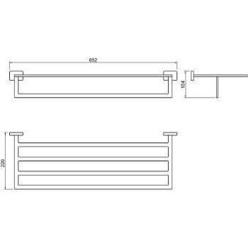 Полка для полотенец Aquatek Либра AQ4315MB Черная матовая — фото 2, Полки для полотенец