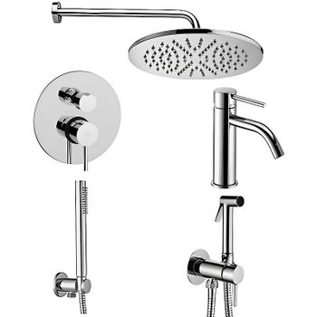 Комплект смесителей Paffoni Light KITZLIG018CR071 Хром — фото 1, Готовые комплекты для ванной комнаты