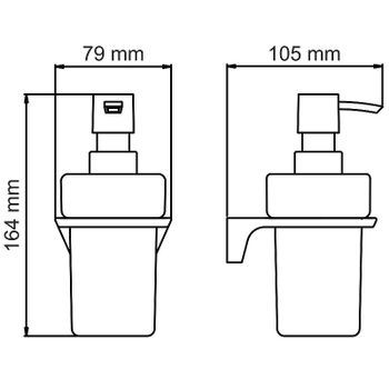 Дозатор для жидкого мыла WasserKRAFT Elbe K-7299 Черный матовый — фото 4, Дозаторы