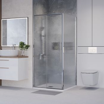 Душевой уголок Niagara Nova 100х90 NG-65-10CH-CH90-34 профиль Хром стекло шиншилла — фото 1, Прямоугольные душевые уголки