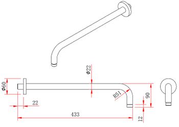 Кронштейн для верхнего душа Berges Ventas R 074009 Хром сильвер — фото 4, Кронштейны для верхнего душа