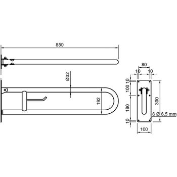 Поручень полукруглый Nofer 15051.85.B Нержавеющая сталь глянцевая — фото 2, Поручни для ванной