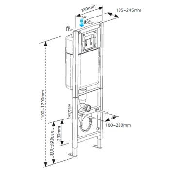 Комплект унитаза Damixa Jupiter DX77C1738SC с инсталляцией Cersanit Black 35 S-IN-BLACK-Cg-w с сиденьем Микролифт и клавишей смыва Хром — фото 8, Комплекты унитаз + инсталляция