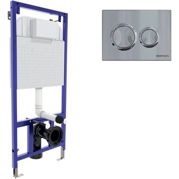 Инсталляция Berges Novum L3 040263 для унитаза с клавишей смыва Хром глянцевый — фото 1, Инсталляции для унитазов