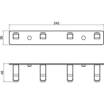 Вешалка для полотенец Schein Klimt 9214MB Черная матовая — фото 2, Крючки для полотенец