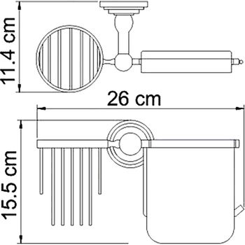 Держатель туалетной бумаги и освежителя воздуха WasserKRAFT Isar K-7359 с крышкой Темная бронза — фото 4, Держатели туалетной бумаги