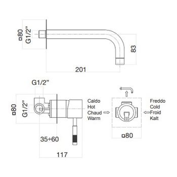 Смеситель для раковины Webert Rimini RI830606794 Золото матовое — фото 2, Смесители для раковины