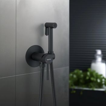 Гигиенический душ со смесителем Aquatek Европа AQ1021MB Черный матовый — фото 4, Гигиенические души