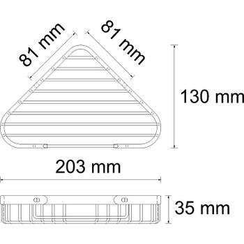 Полка корзина WasserKRAFT K-733N угловая Никель — фото 2, Полки для ванной и душа