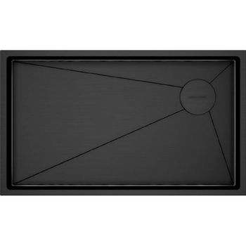 Кухонная мойка Paulmark Next-Skew 74 Uni PM887444-GM Вороненая сталь — фото 1, Кухонные мойки