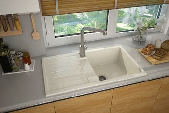 Кухонная мойка Aquaton Верона 86 1A710032VR240 Жемчуг — фото 3, Кухонные мойки