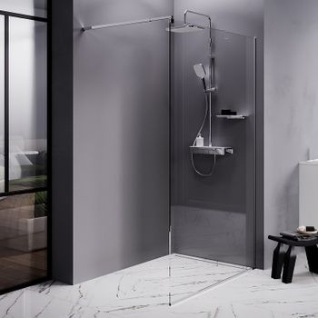 Душевая перегородка AM.PM Func 120 W84WI-120-F1-MTE профиль Хром матовый стекло прозрачное — фото 1, Душевые перегородки