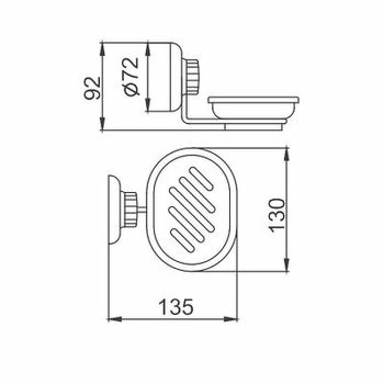 Мыльница Frap F39 F3902 Хром — фото 2, Мыльницы
