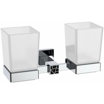 Стакан для зубных щеток CeramaLux Venezia 88603-1 двойной Хром — фото 1, Стаканы для зубных щеток