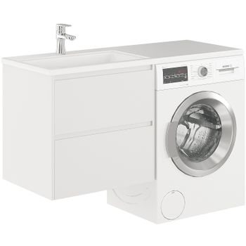 Тумба с раковиной Creto Cafor 130 L 19-W130L подвесная Белый глянец — фото 2, Тумбы с раковиной