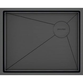 Кухонная мойка Paulmark Next-Skew 54 Uni PM885444-GM Вороненая сталь — фото 1, Кухонные мойки