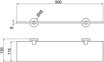 Стеклянная полка Allen Brau Priority 6.31013-00 Хром — фото 2, Полки для ванной и душа