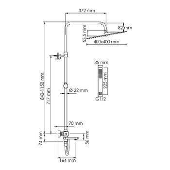 Душевая система WasserKRAFT A199.119.103.087.CH Thermo с термостатом Хром — фото 7, Душевые стойки