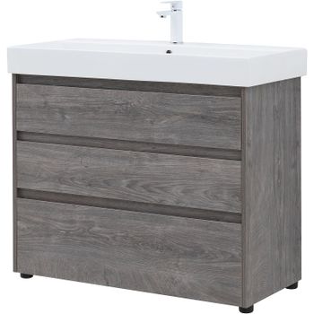 Тумба под раковину Aquanet Nova Lite 100 302479 Дуб рошелье — фото 2, Тумбы под раковину