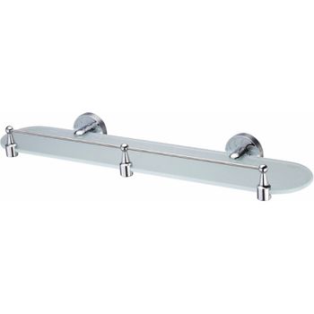 Стеклянная полка WasserKRAFT Isen K-4044 Хром — фото 1, Полки для ванной и душа