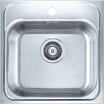 Кухонная мойка Alveus Basic 140 NAT-90 465x465 1100905 Натуральная сталь — фото 1, Кухонные мойки