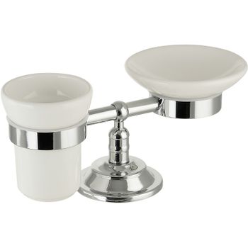 Стакан для зубных щеток с мыльницей Migliore Mirella 17245 Хром — фото 1, Стаканы для зубных щеток